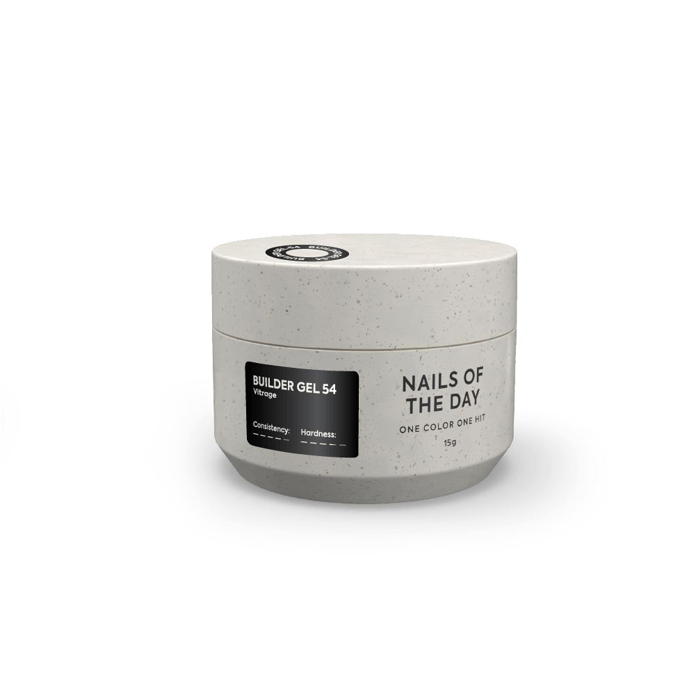 NAILSOFTHEDAY Builder gel 54 vitrage — чорний вітражний гель для нарощування нігтів, 15 мл