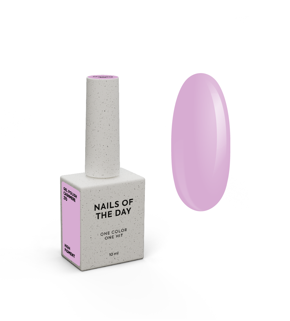 NAILSOFTHEDAY Geellakk Cashmere 270 — ühes kihis kattuv pastell-lilla geellakk, 10 ml