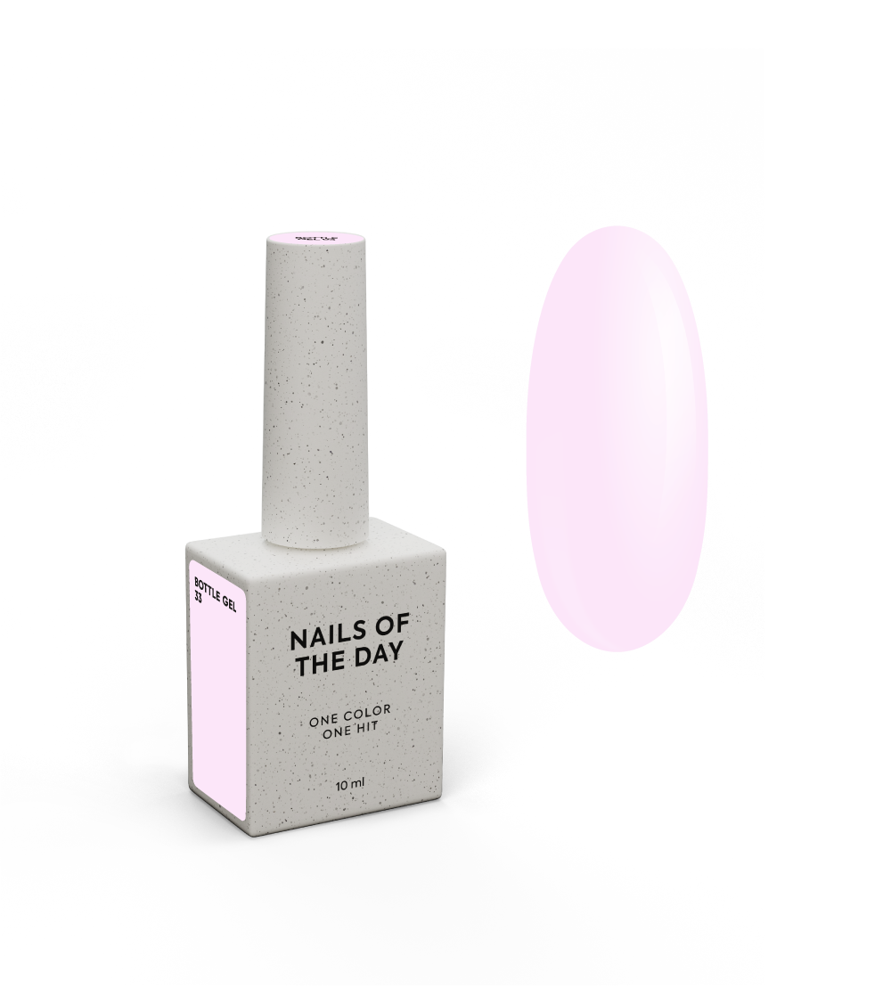 NAILSOFTHEDAY Bottle gel 33 – õrn-roosa eriti tugev küünte tugevdamise geel, 10 ml