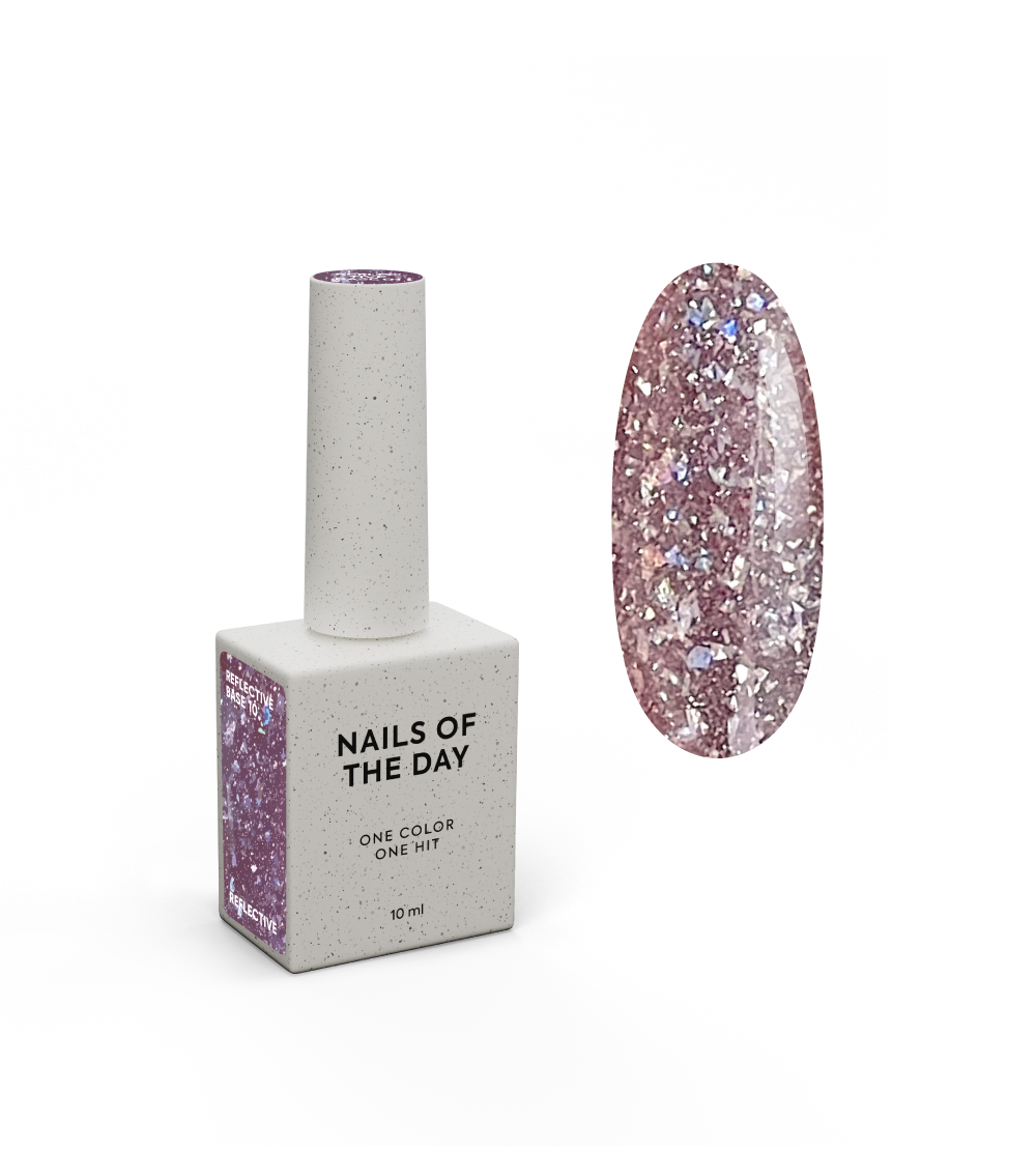 NAILSOFTHENIGHT Reflective base 10 — kamufleeriv helkiv alus shimmeriga, 10 ml