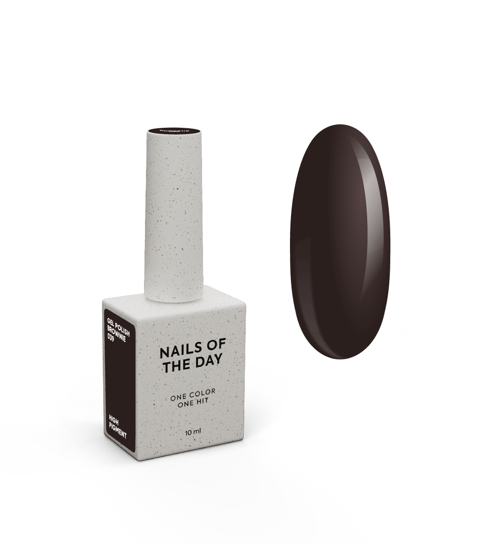 NAILSOFTHEDAY Gel Polish Brownie — ühes kihis kattuv külmpruun geellakk, 10 ml