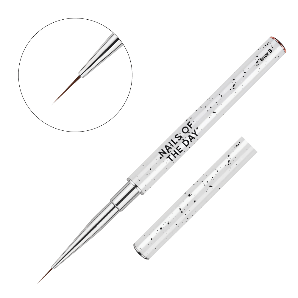 NAILSOFTHEDAY Professional Brush Liner — professionaalne metallist korgiga maniküürihari õhukeste löökide jaoks, 8 mm lainer