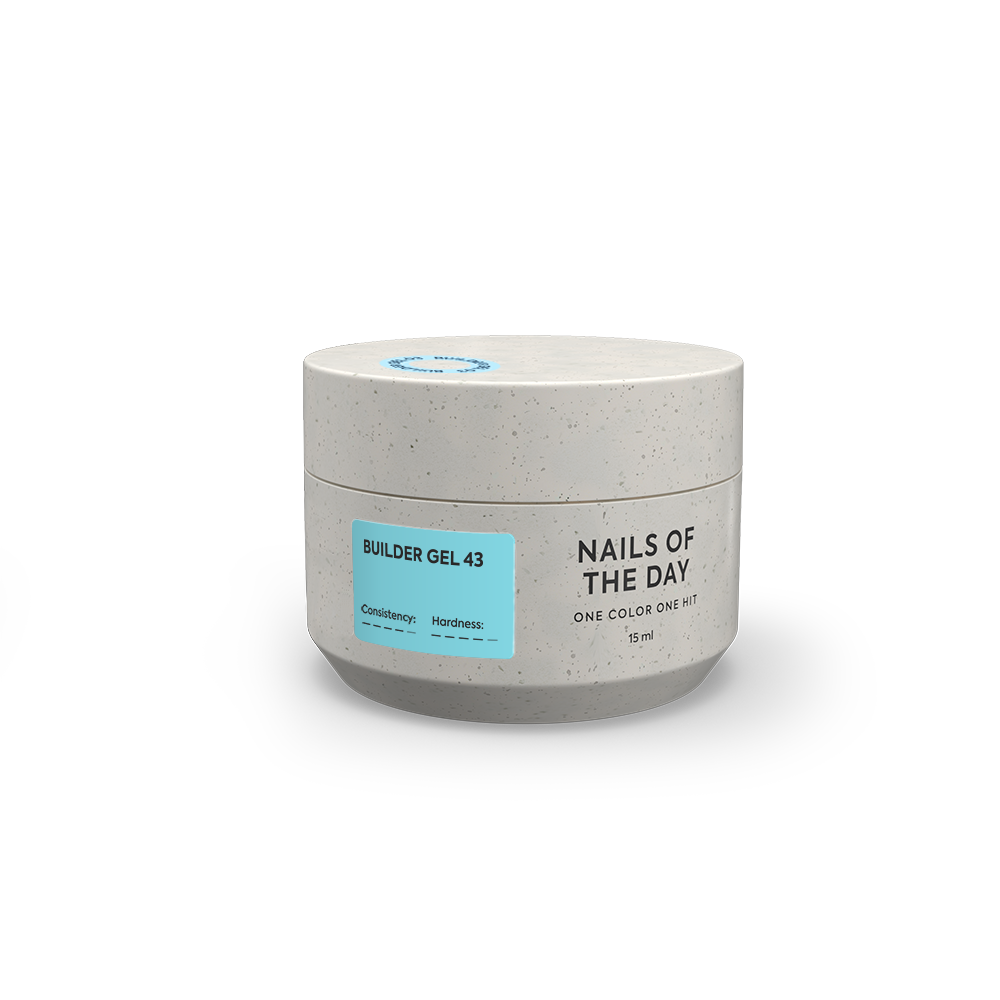 NAILSOFTHEDAY Builder gel 43 — light-blue builder gel for nail extensions, 15 ml