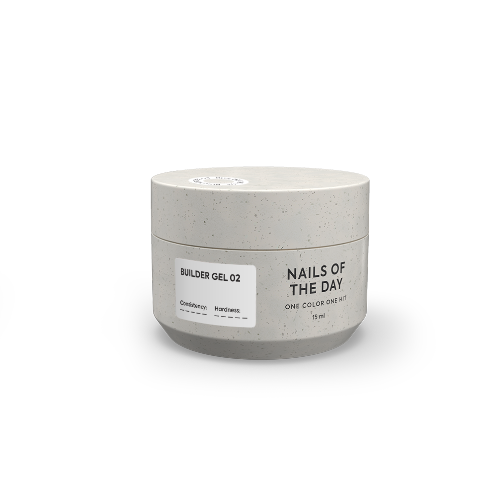 NAILSOFTHEDAY Builder Gel 02 — valge piimaga geel küünte pikendamiseks, 15 ml