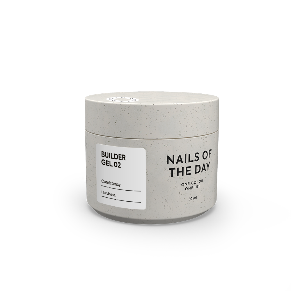 NAILSOFTHEDAY Builder Gel 02 — white-milk gel for nail extension, 30 ml