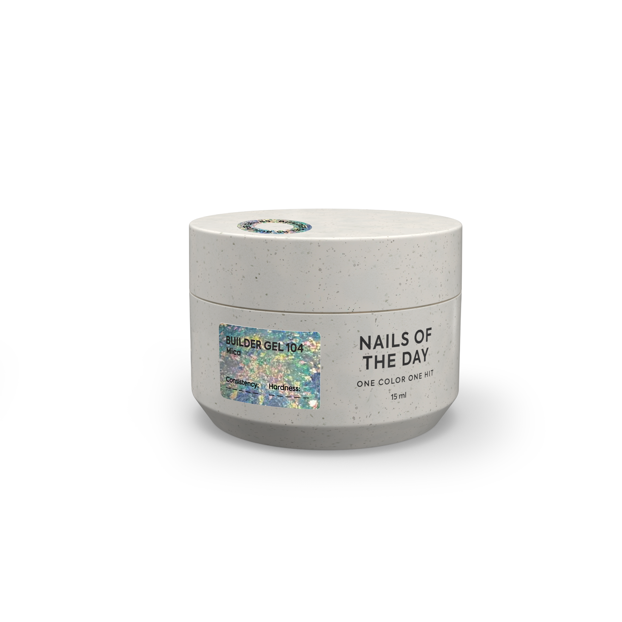 NAILSOFTHEDAY Builder gel 104 — transparent yuki flakes gel for nail extension, 15 ml