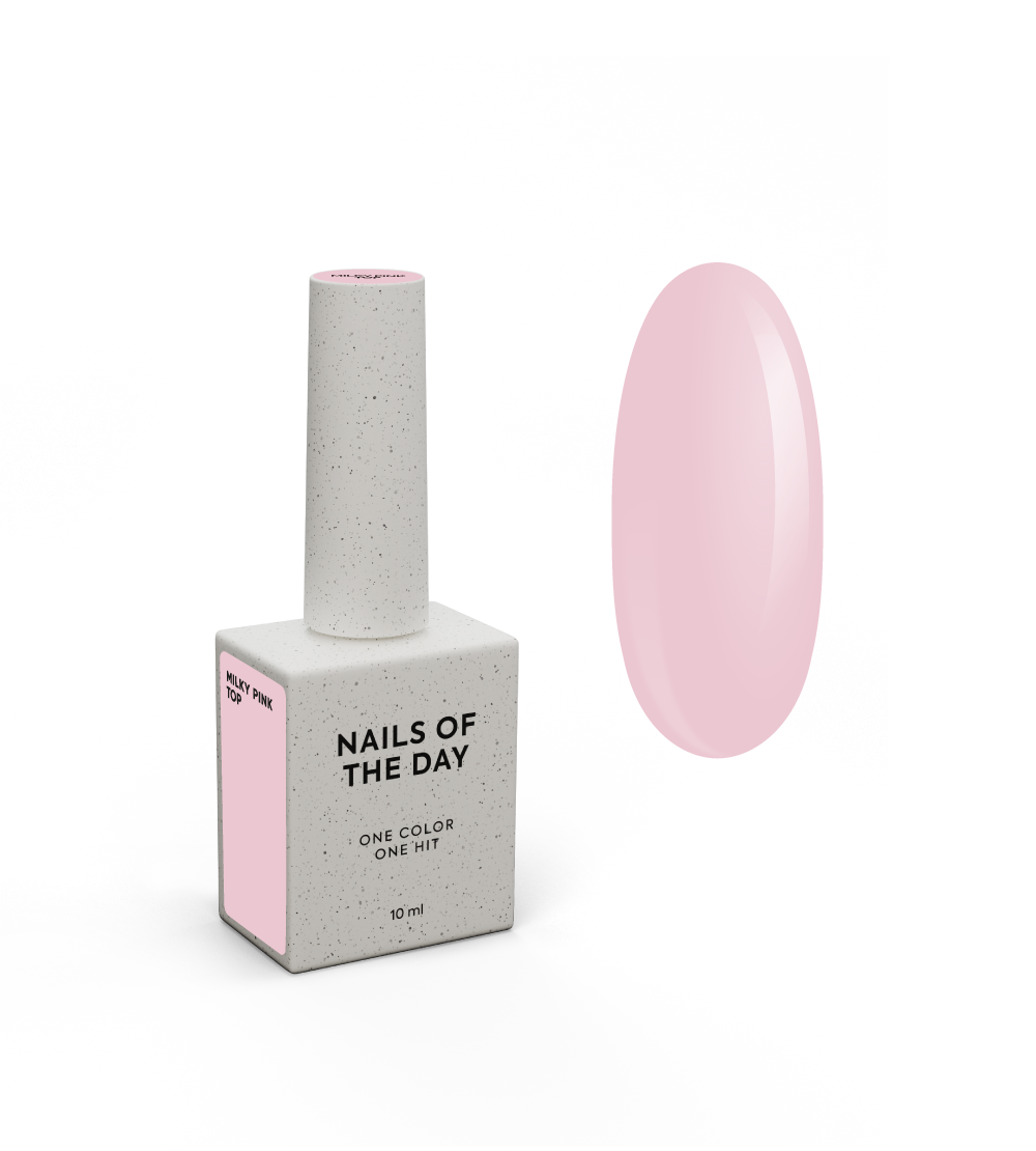 NAILSOFTHEDAY piimjas roosa top - õrn piimjas roosa topp ilma kleepuva küüntekihita, 10 ml