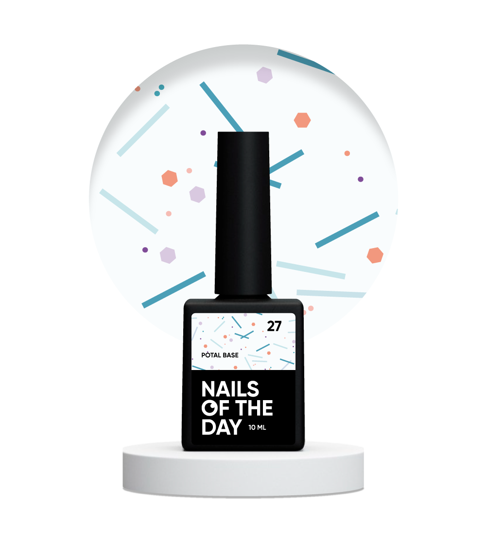 NAILSOFTHEDAY Potal base 27 – õrn piimjas põhi neoonsädemetega, 10 ml