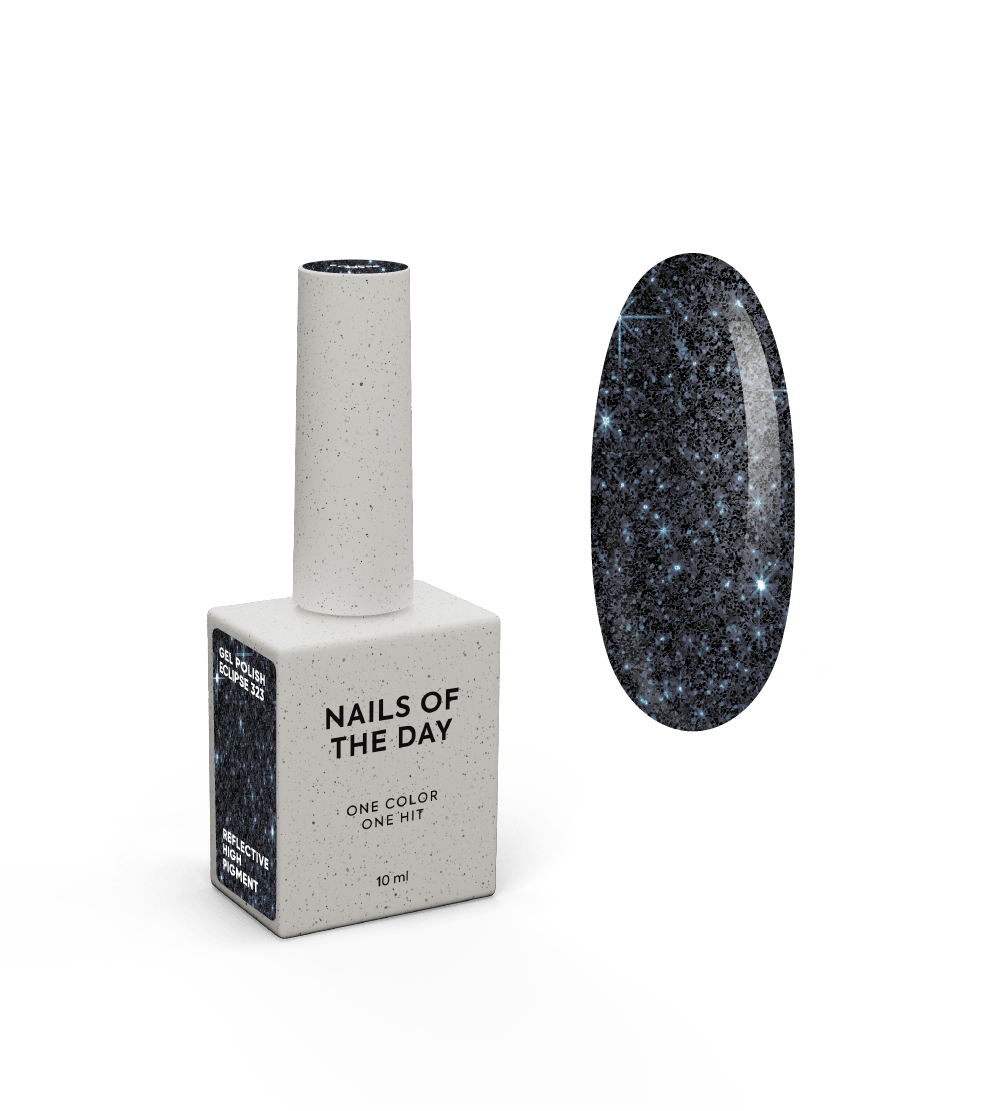 NAILSOFTHEDAY Geellakk Eclipse — must ja sinine peegeldav geellakk küüntele, 10 ml