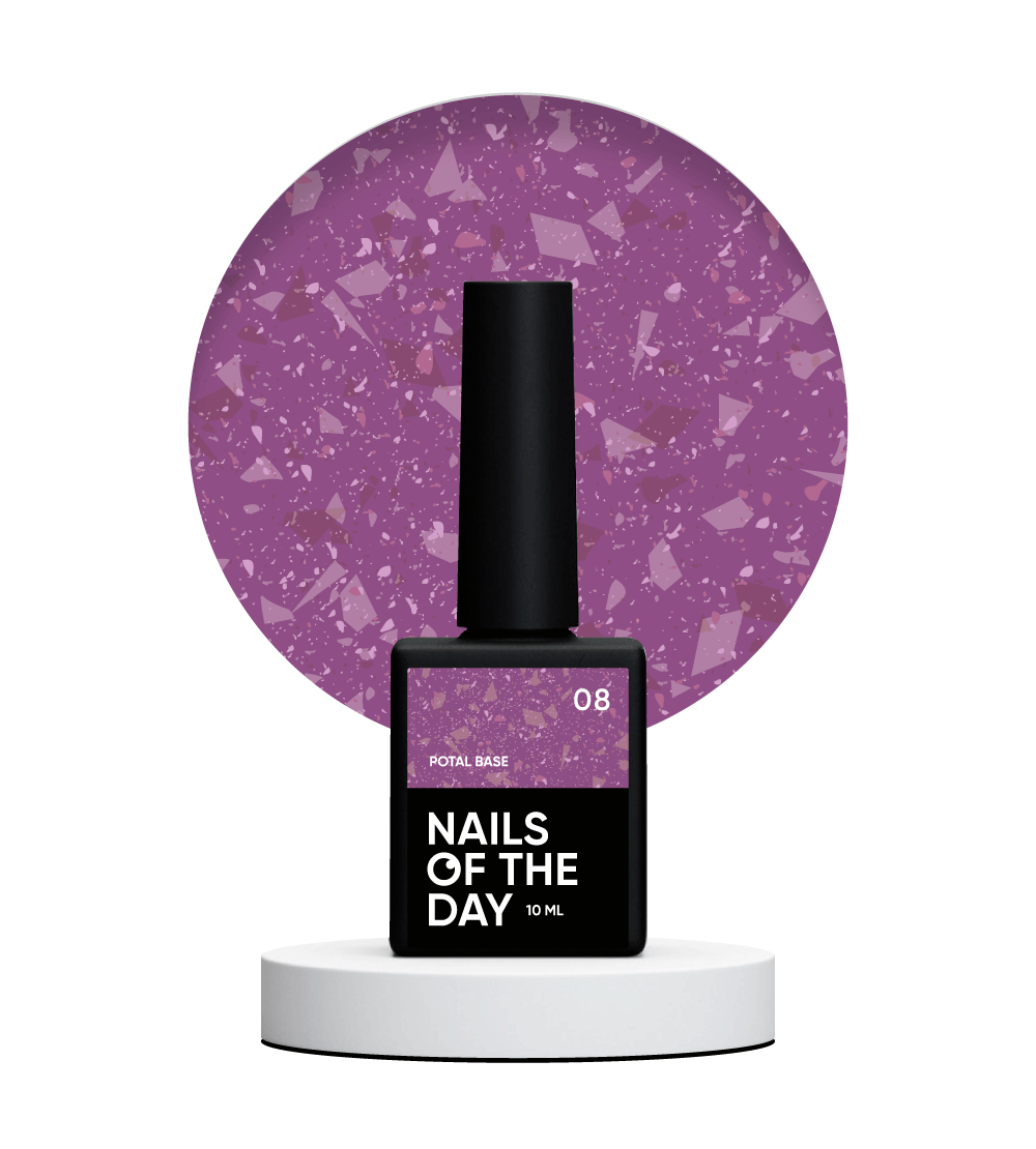 NAILSOFTHEDAY Potal base 08 – Burgundia põhi vaskpotaaliga, 10 ml