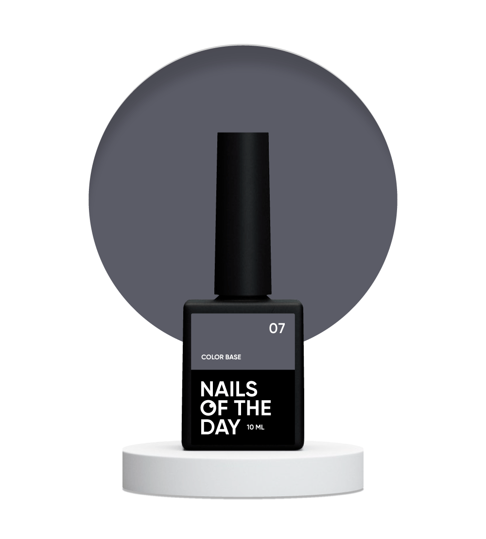 NAILSOFTHEDAY Color base 07 – värviline küünte alus (grafiit hall), 10 ml