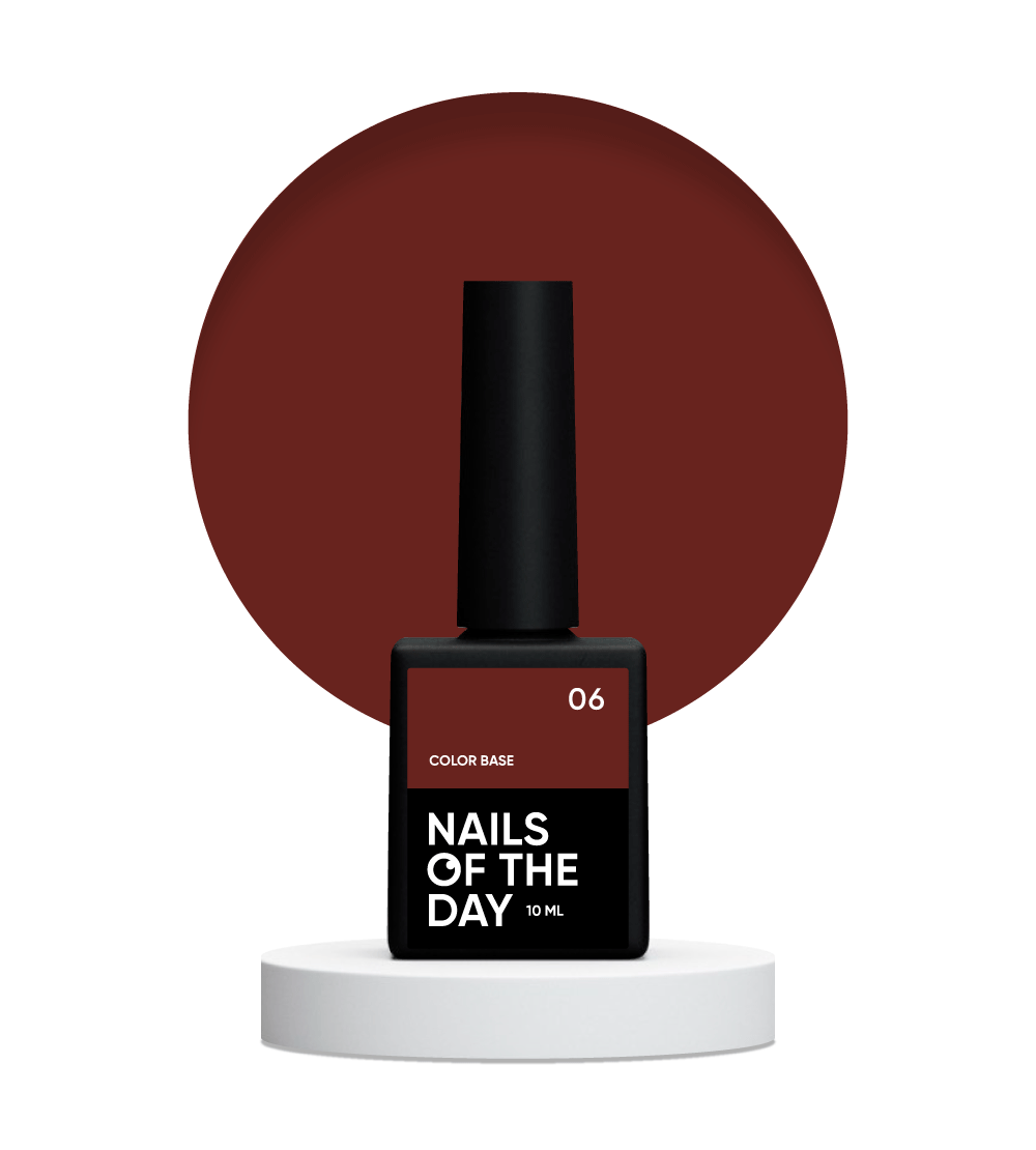 NAILSOFTHEDAY Color base 06 – värvipõhi küüntele (rikas pruun), 10 ml