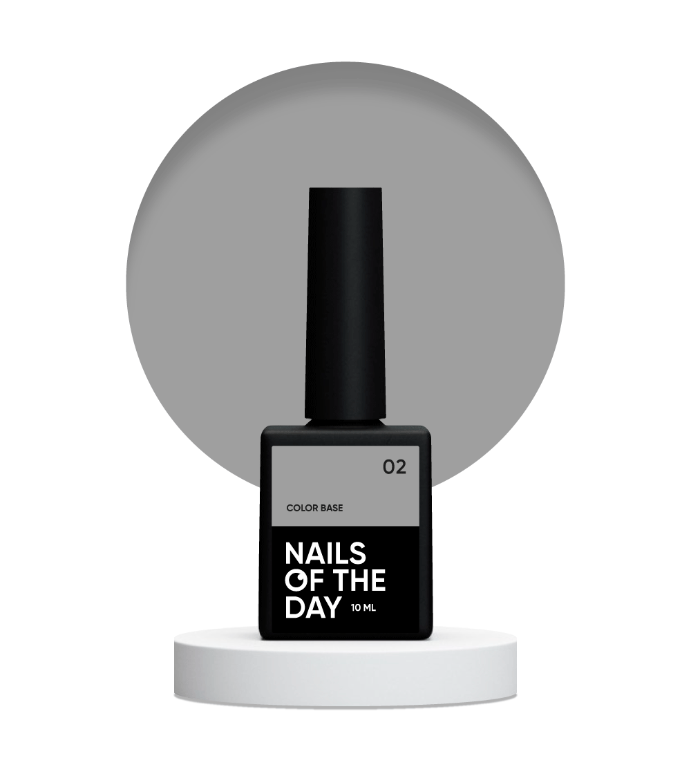 NAILSOFTHEDAY Color base 02 – värviline küünte alus (hele-hall), 10 ml