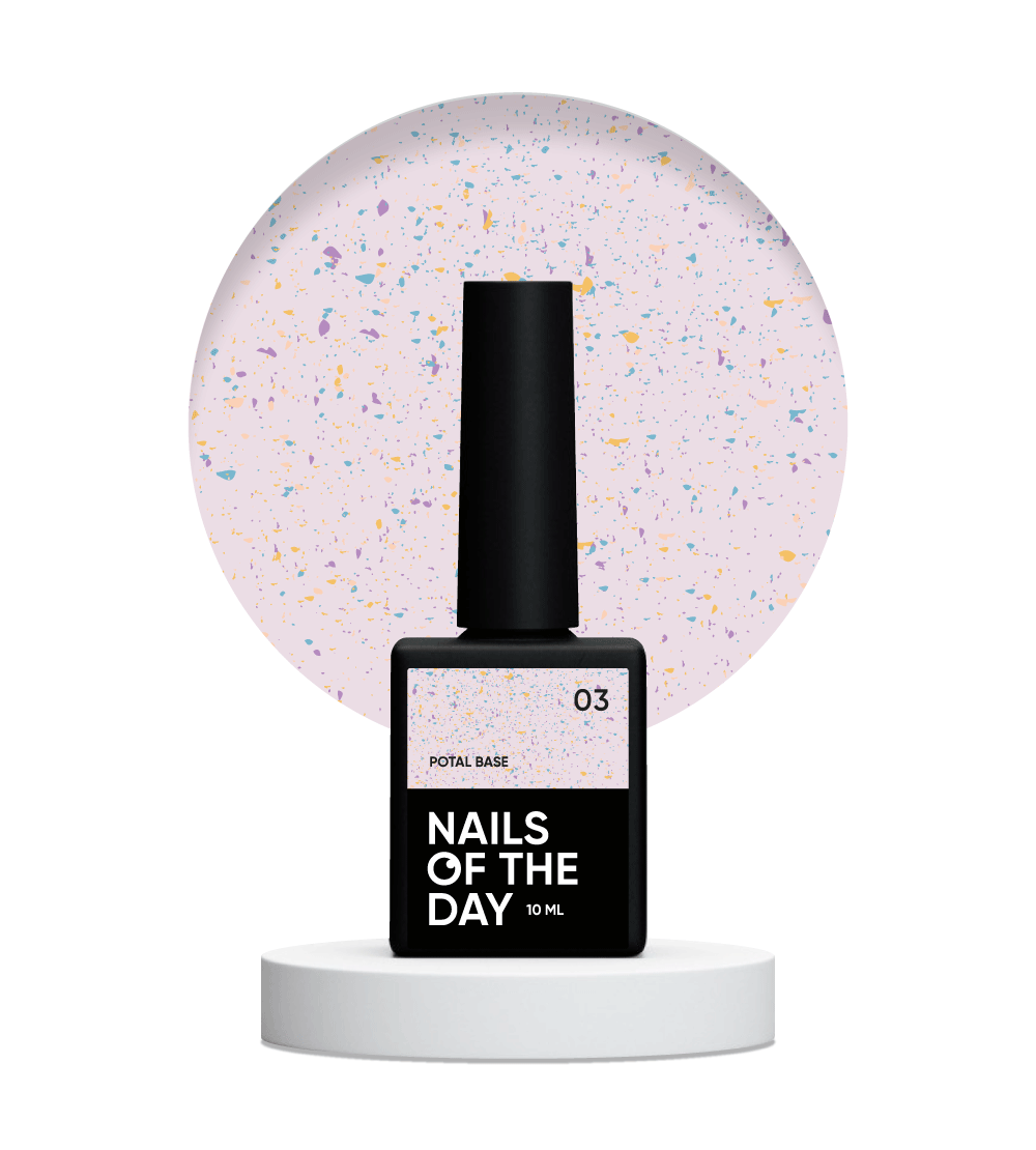 NAILSOFTHEDAY Potal base 03 – piimjas lilla alus potaliga (kuldne lilla ja roheline potal), 10 ml