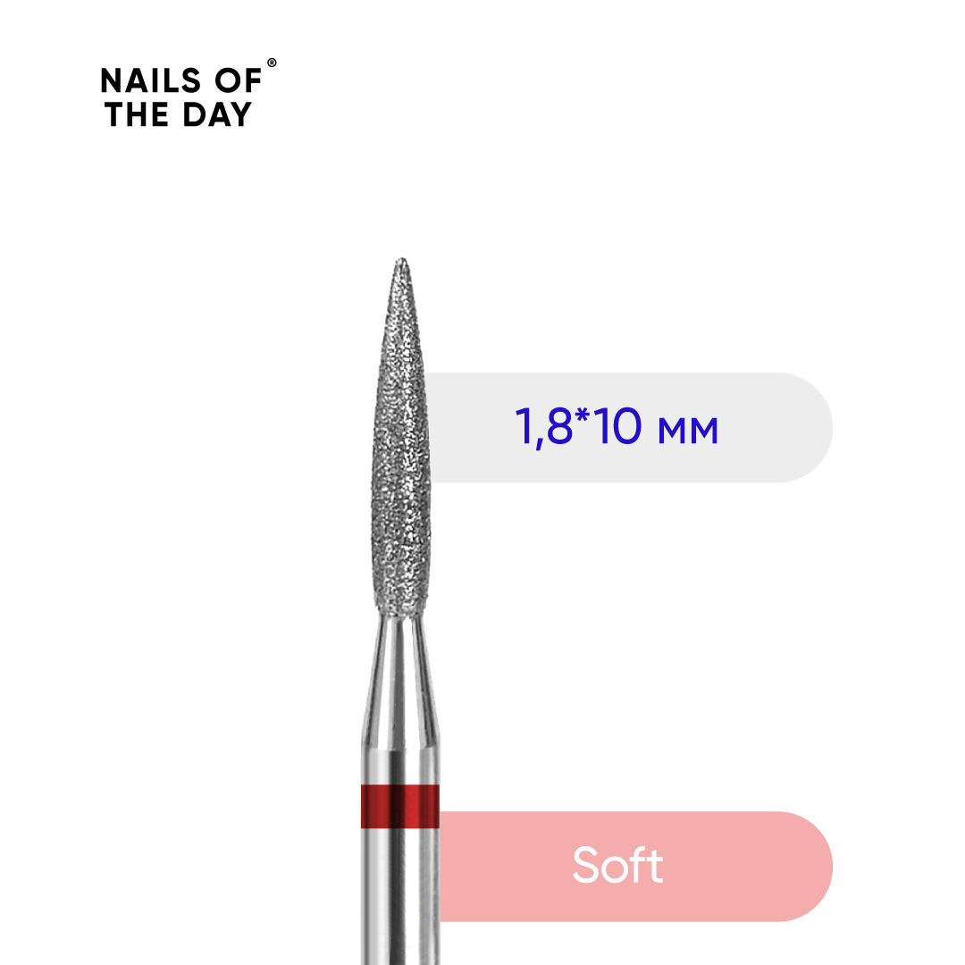 Nailsoftheday Leeklõikur - kaubamärgiga lõikur teemantleek punane, 1,8*10 mm