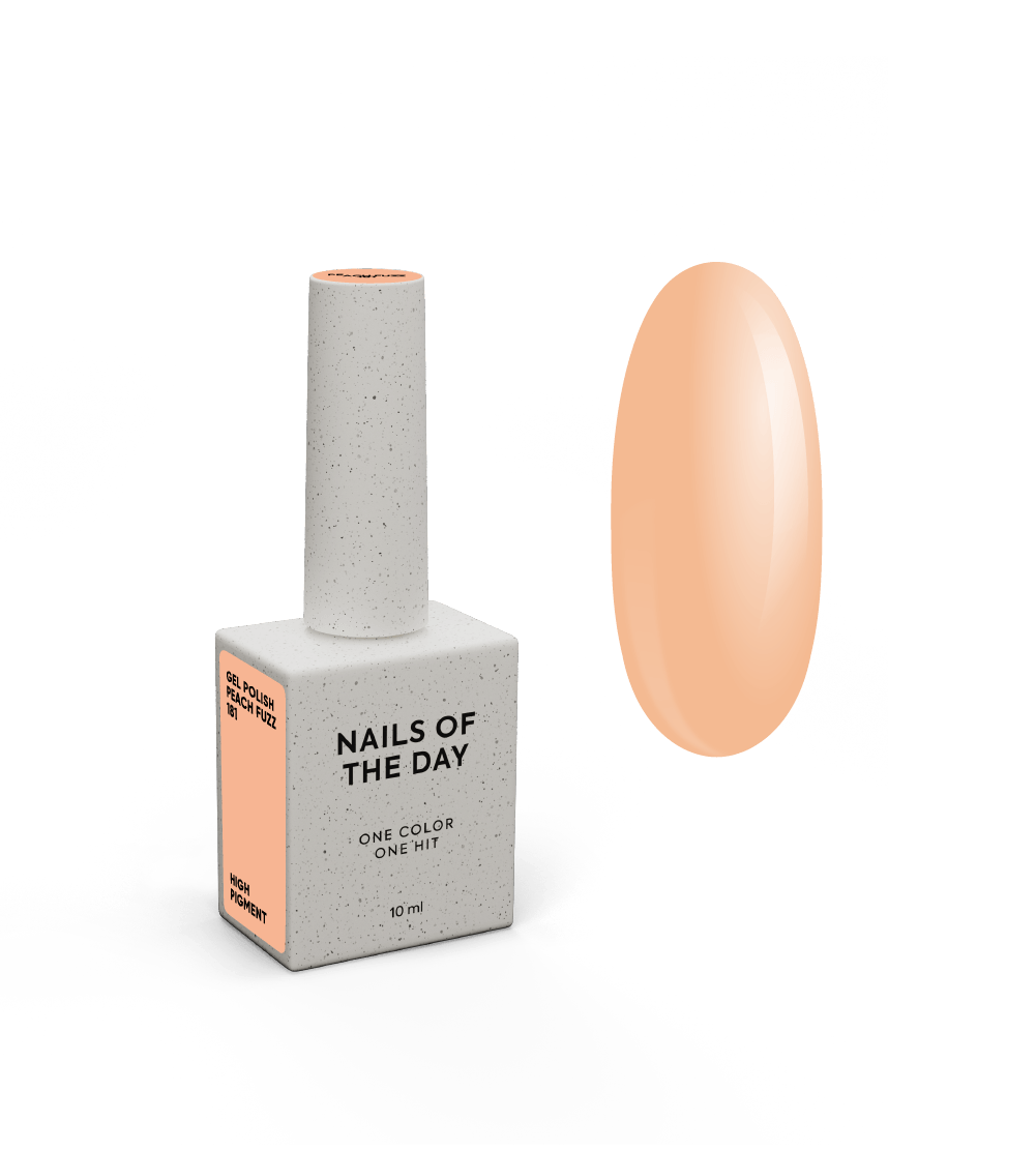 NAILSOFTHEDAY Geellakk Peach Fuzz — õrn virsikuvärvi geellakk küünte katmiseks ühes kihis, 10 ml