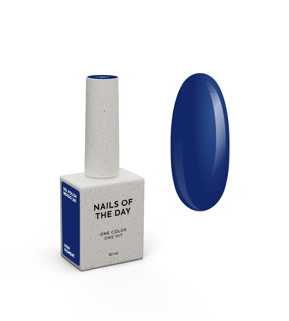 NAILSOFTHEDAY Geellakk Indigo — ühes kihis kattuv tumesinine geellakk, 10 ml