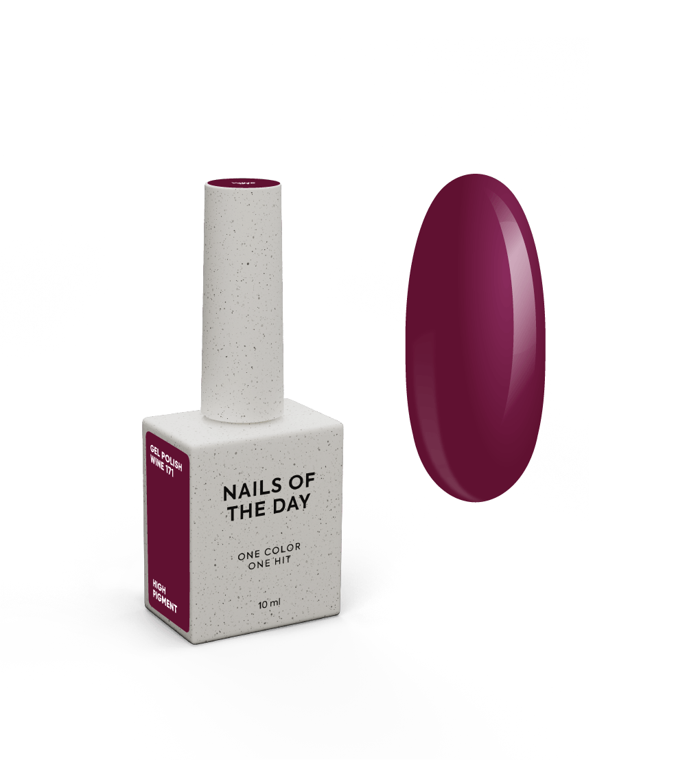 NAILSOFTHEDAY Gel Polish Wine — ühes kihis kattuv viinamarja-veini geellakk, 10 ml
