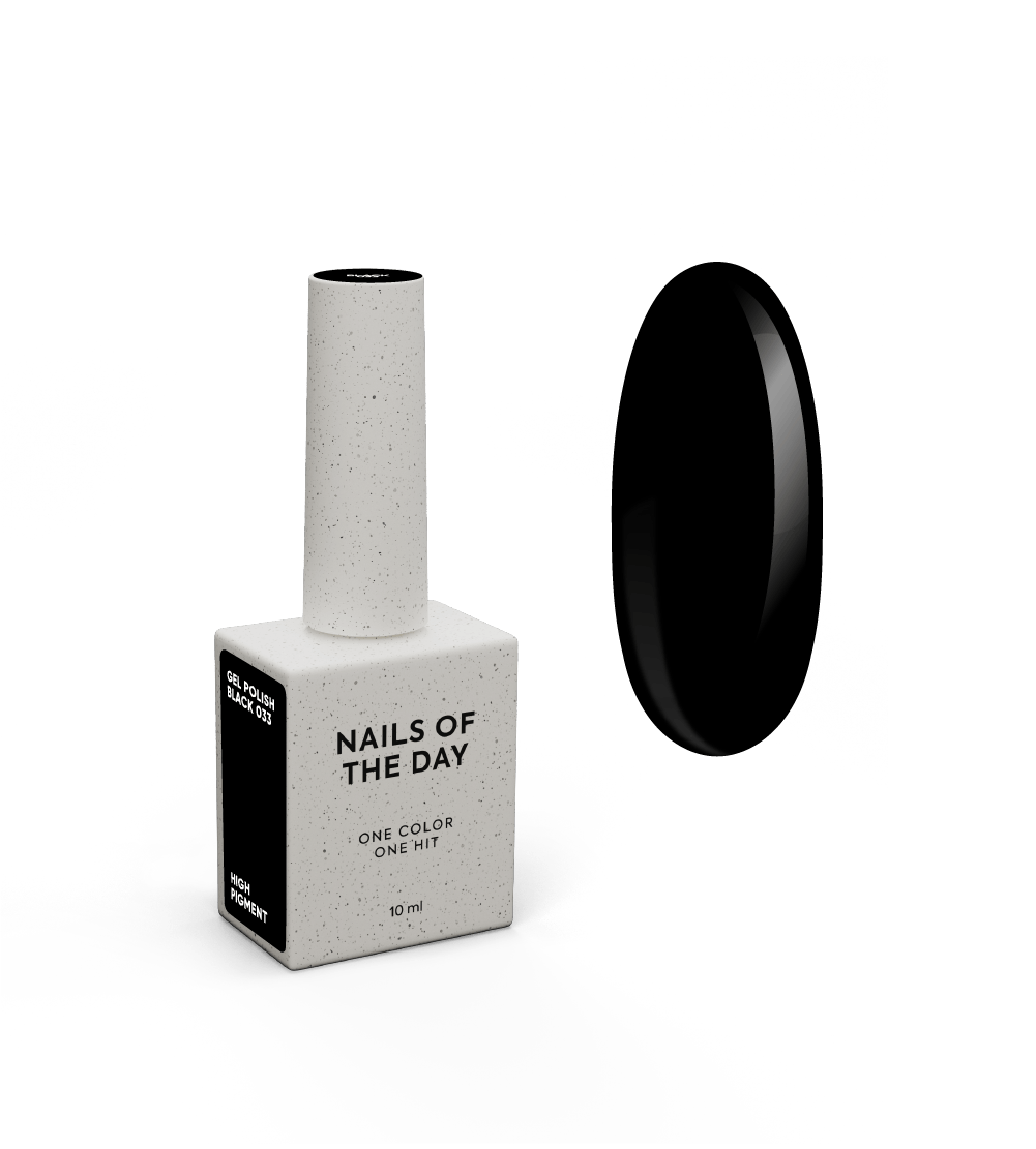 NAILSOFTHEDAY Gel Polish Black — spetsiaalne must geellakk, mis kattub ühes kihis, 10 ml