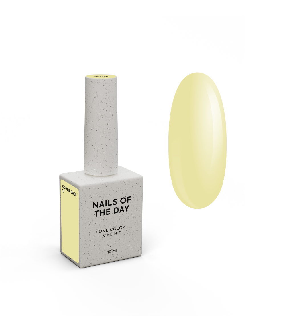 Nailsoftheday Cover base 17 — õrnkollane aluskate küüntele, 10 ml