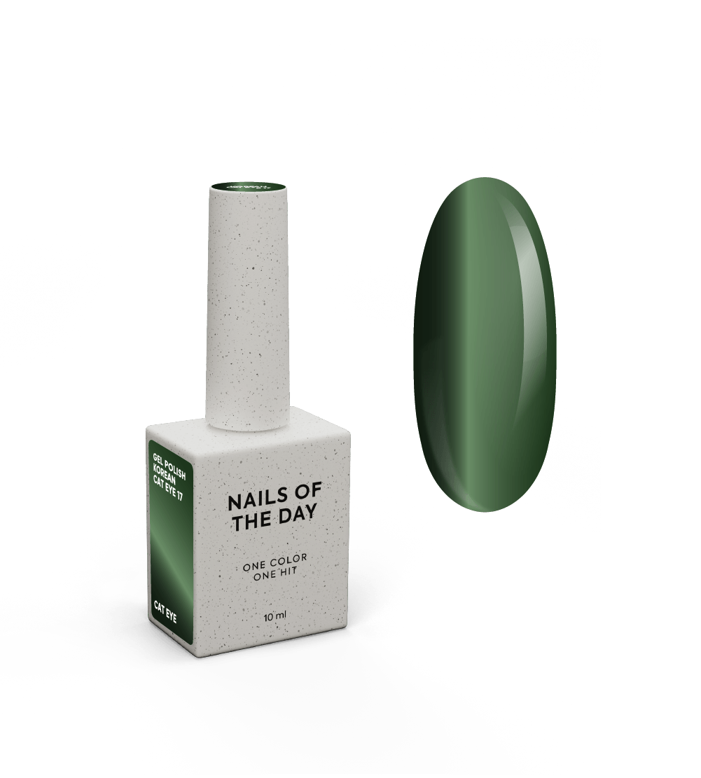 NAILSOFTHEDAY Korea kassisilma 17 – roheline kassisilma geellakk, 10 ml