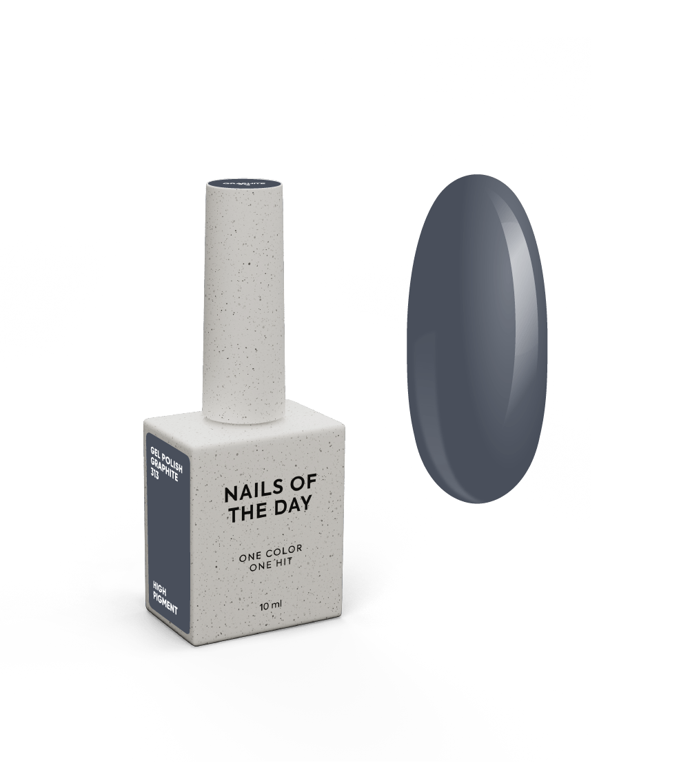 NAILSOFTHEDAY Geellakk Grafiit — ühes kihis kattuv grafiitgeellakk, 10 ml