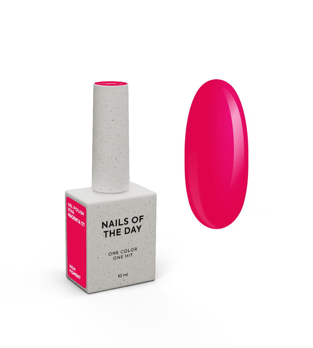 NAILSOFTHEDAY Geellakk Viva Magenta — ühes kihis kattuv jõhvika geellakk, 10 ml