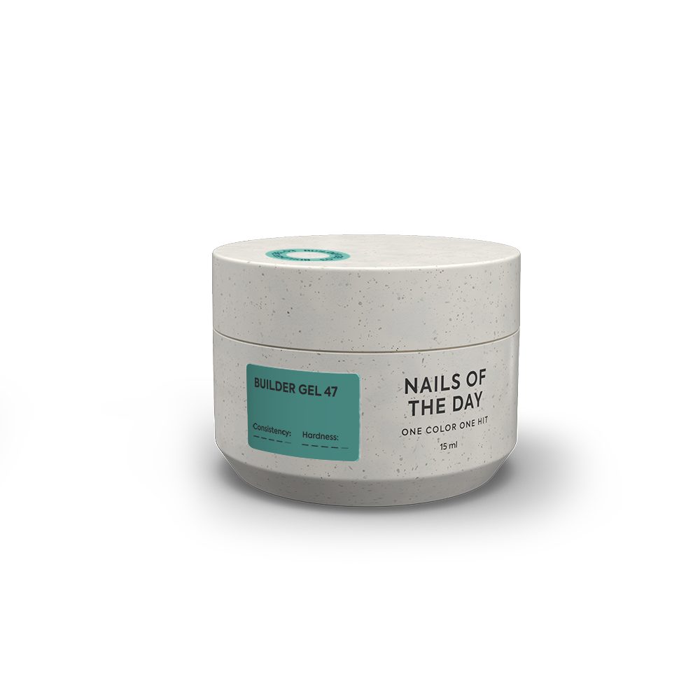 NAILSOFTHEDAY Builder geeli 47— turkoosi geeli kynsienpidennykseen, 15 ml