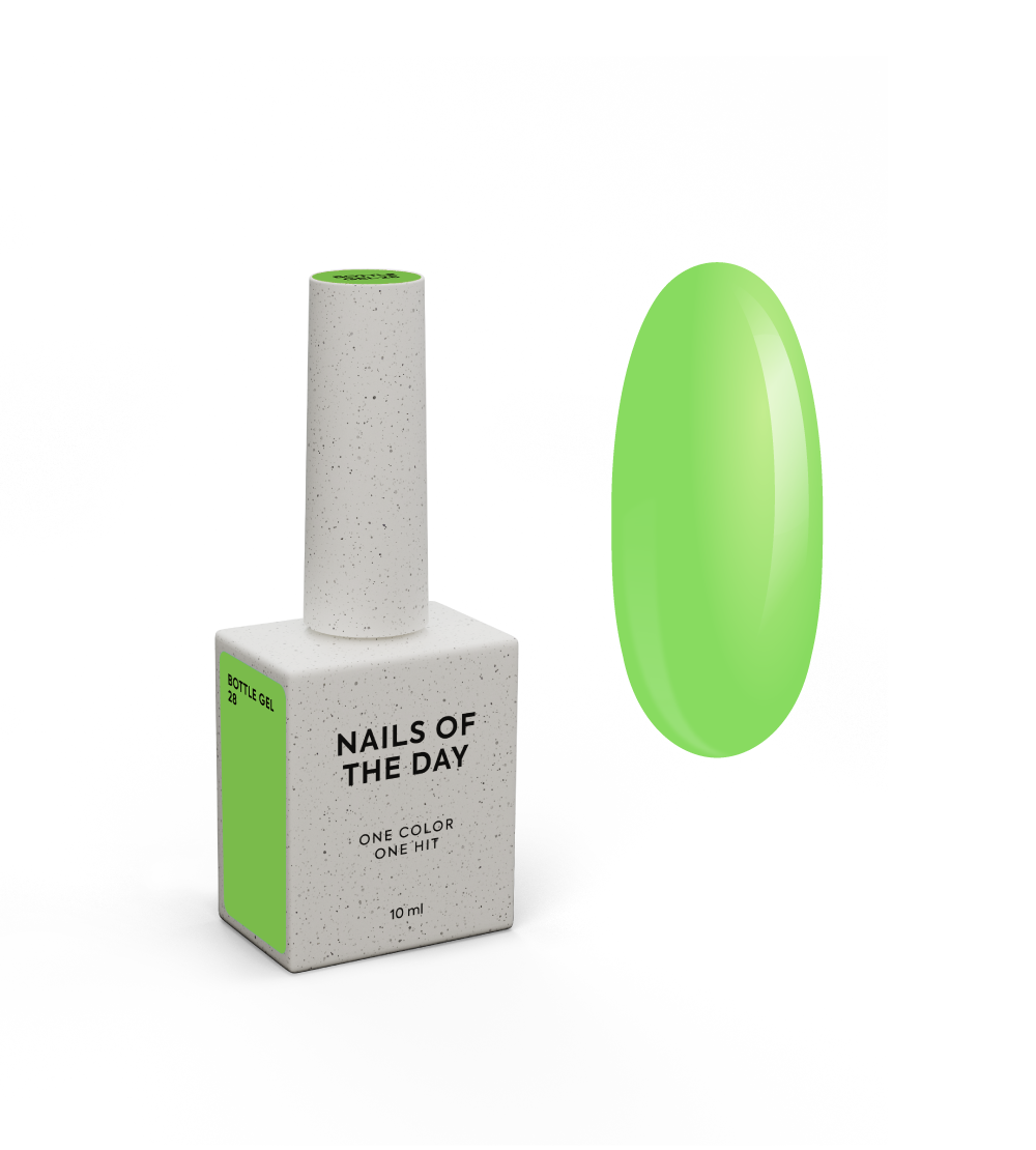 NAILSOFTHEDAY Bottle gel 28 – neon roheline eriti tugev küünte tugevdamise geel, 10 ml