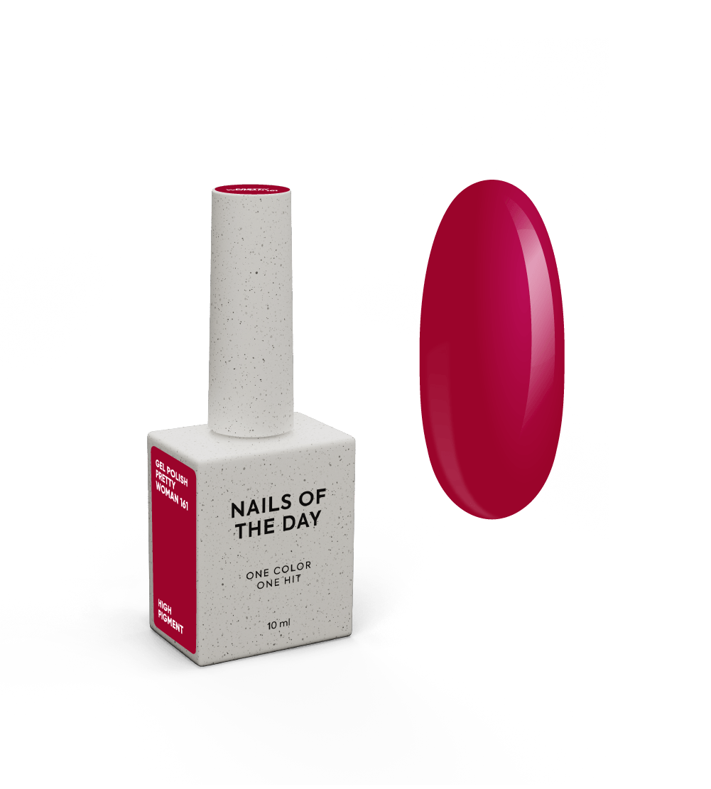 NAILSOFTHEDAY Geellakk Pretty Woman — ühes kihis kattuv punase vaarika geellakk, 10 ml