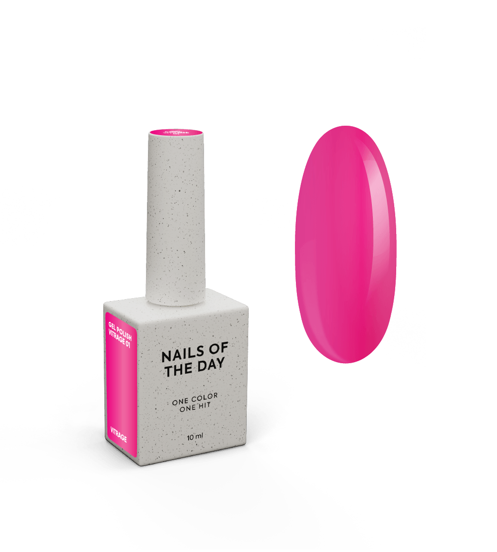 NAILSOFTHEDAY geellakk Vitrage 01 — erkroosa (vaarikas) vitraaž geellakk, 10 ml