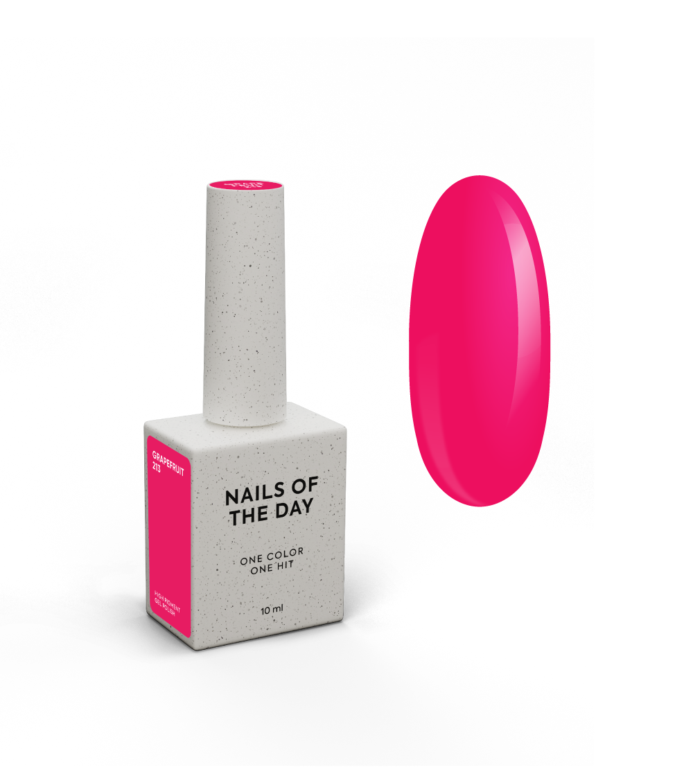 NAILSOFTHEDAY Geellakk Grapefruit — ühes kihis kattuv neoon-vaarika geellakk, 10 ml