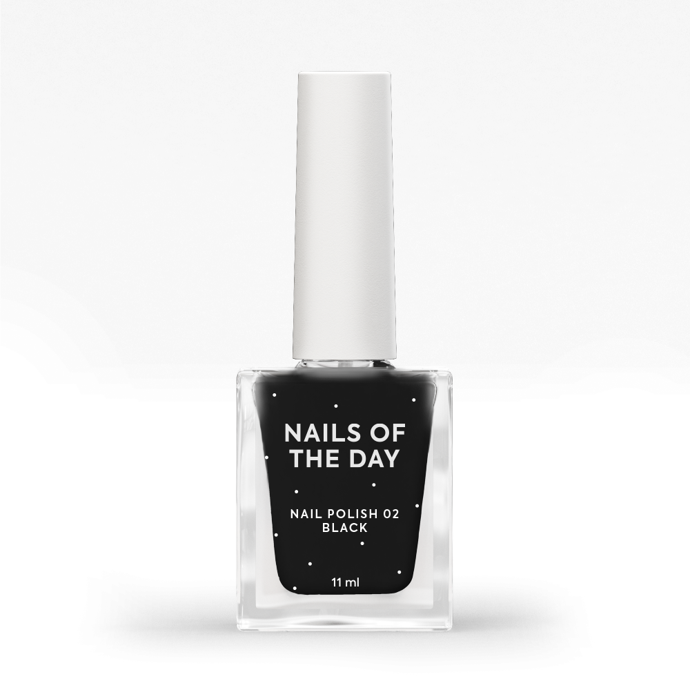 NAILSOFTHEDAY Nail Polish 02 Black — must küünelakk, 11 ml