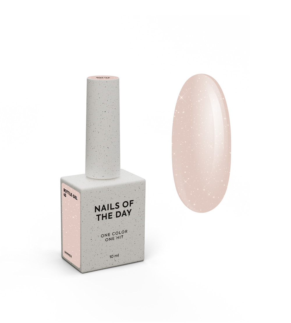 NAILSOFTHEDAY Bottle gel 45 shimmer – tugev geel küünte tugevdamiseks, 10 ml