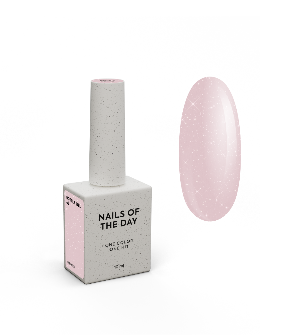 NAILSOFTHEDAY Bottle gel 46 shimmer – geel küünte tugevdamiseks, 10 ml