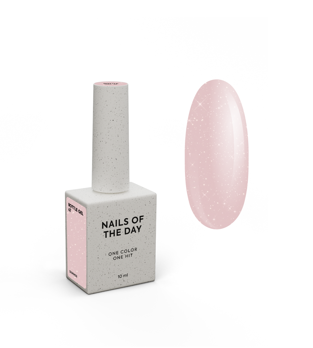 NAILSOFTHEDAY Bottle gel 47 shimmer – geel küünte tugevdamiseks, 10 ml