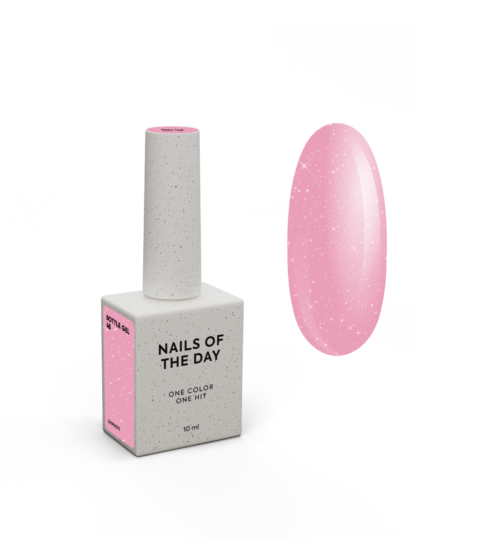 NAILSOFTHEDAY Bottle gel 48 shimmer – geel küünte tugevdamiseks, 10 ml