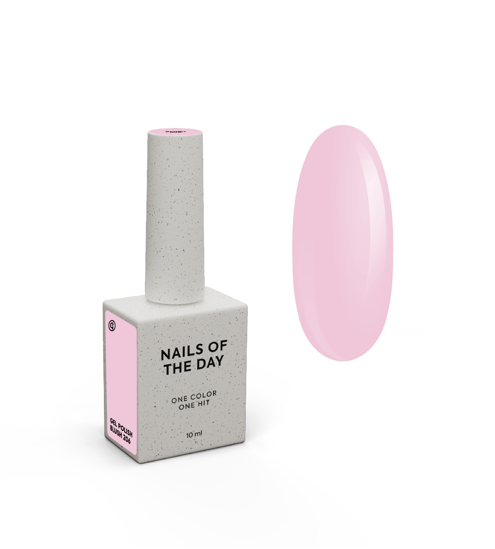 NAILSOFTHEDAY Gel polish Blush 206 — õrnroosa geellakk, 10 ml