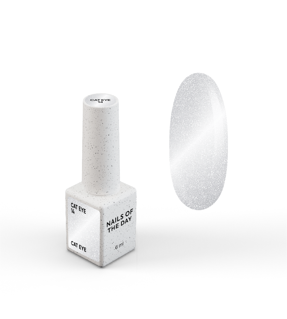 NAILSOFTHEDAY Gel polish Cat Eye 14 — hõbedane kassisilma geellakk, 6 ml
