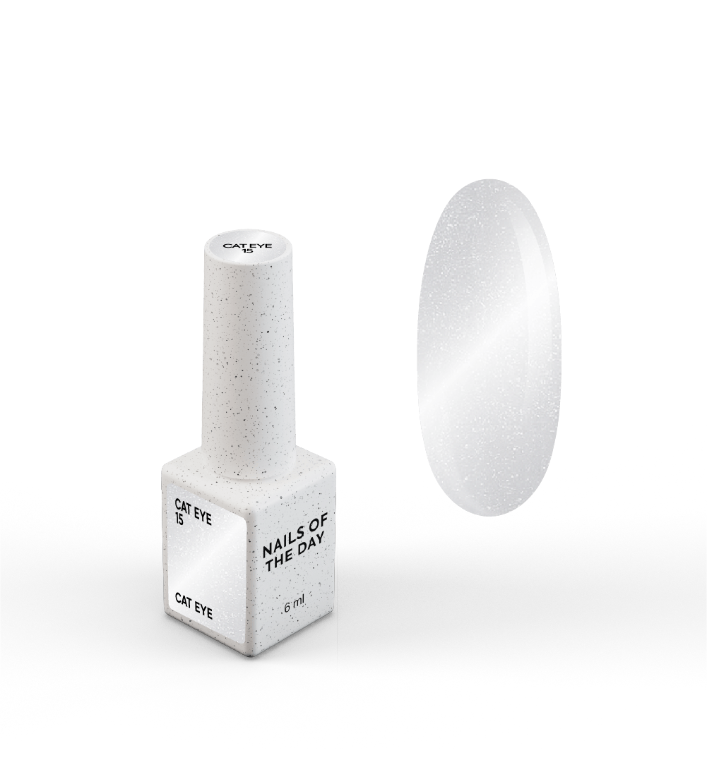 NAILSOFTHEDAY Gel polish Cat Eye 15 — hõbedane kassisilma geellakk, 6 ml