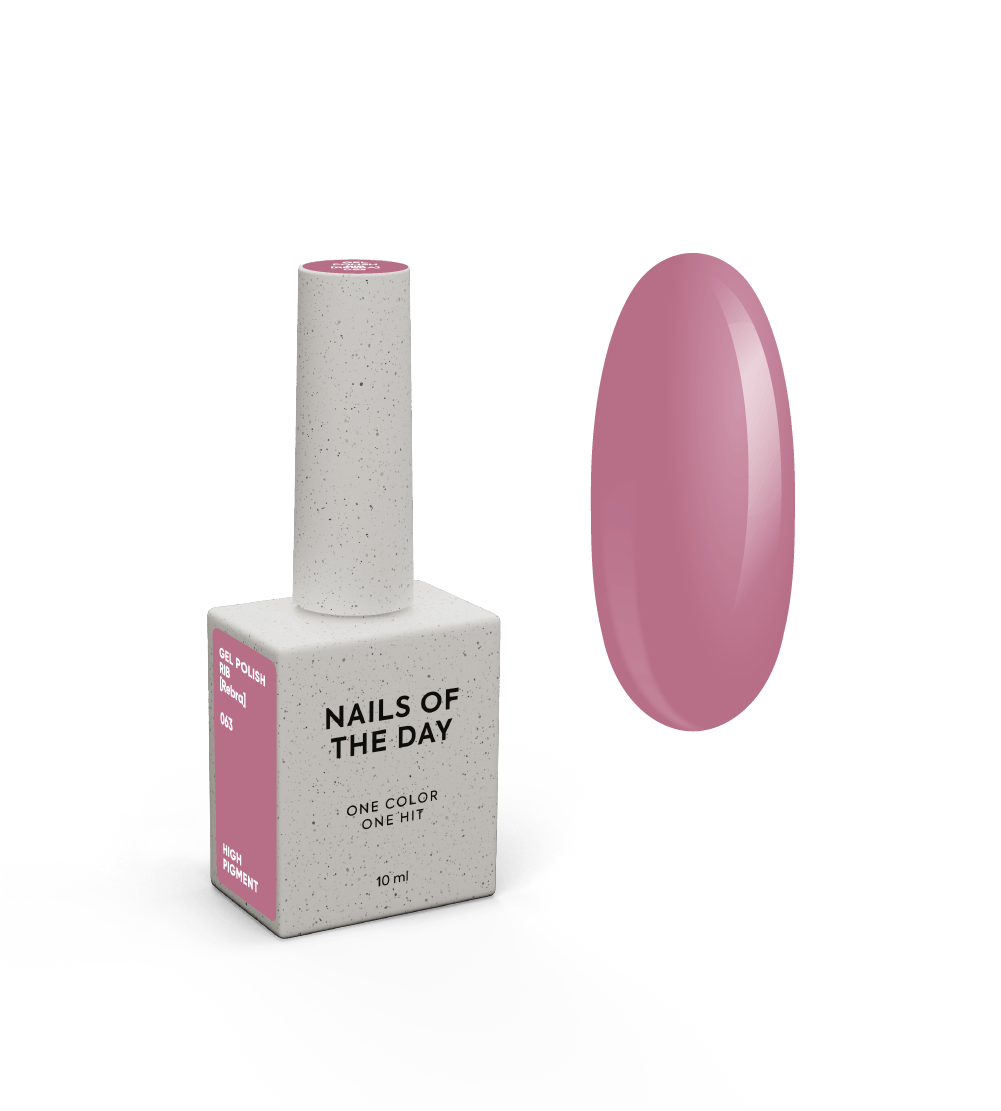 NAILSOFTHEDAY Gel polish Rib [Rebra] 063 — roosa nuditoonis geellakk, 10 ml