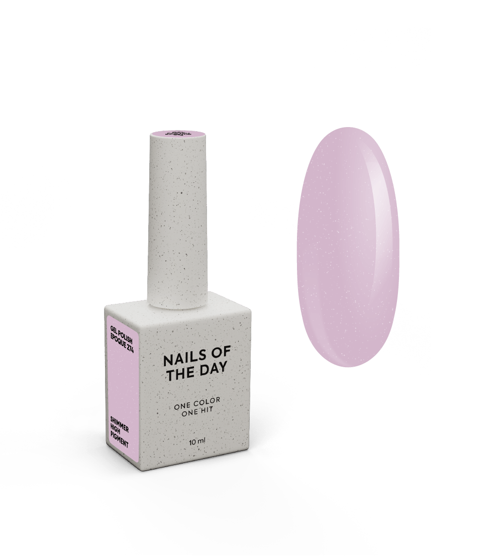 NAILSOFTHEDAY Gel Polish Epoque 274 — puuderjas lilla sädelusega geellakk, 10 ml