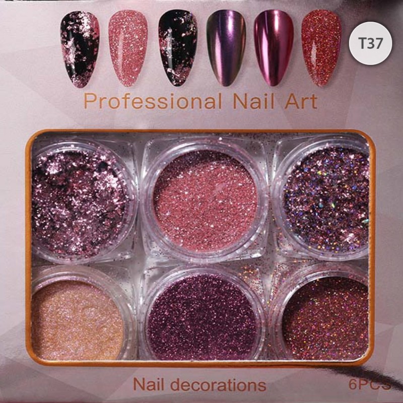 Набор из 6 разных декоров для ногтей T37___KRY070/091(634)