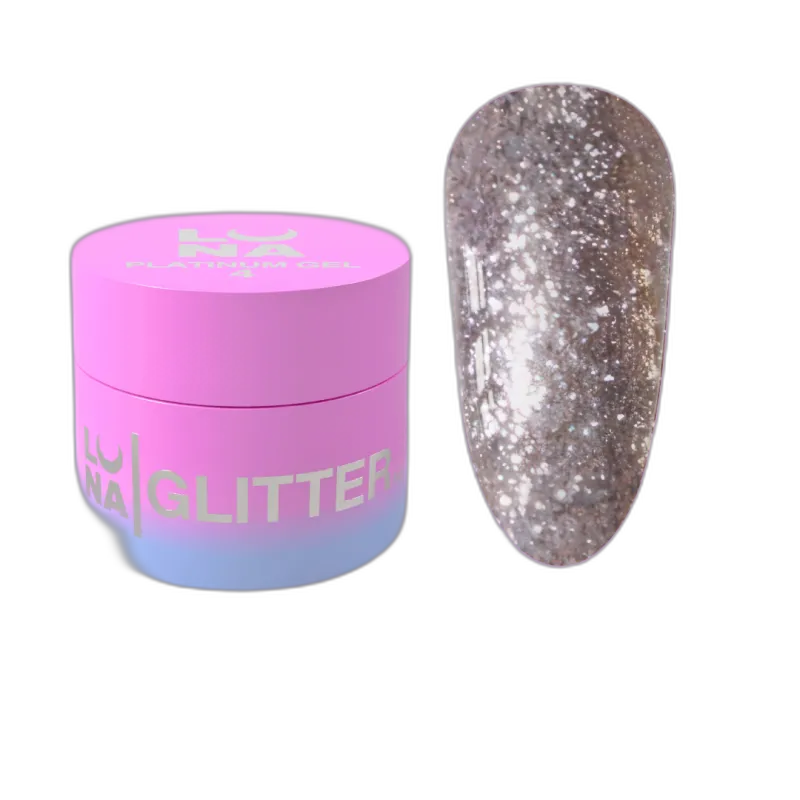 Glitter for nails Platinum Gel No. 4 5ml