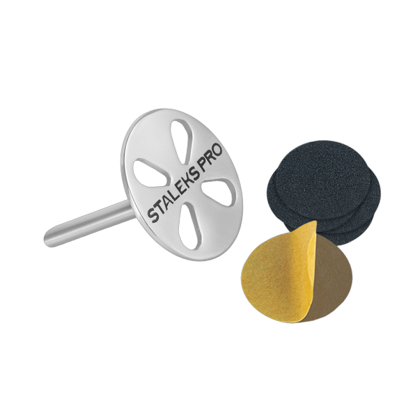 STALEKS PRO EXPERT PODODISC L pedikyyrilevyalusta, jossa 180-grit vaihtotyynyt, 25 mm (5 kpl)