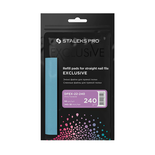 Vahetusfailid sirgele viilile 240 gritti STALEKS PRO EXCLUSIVE 22, 50 tk