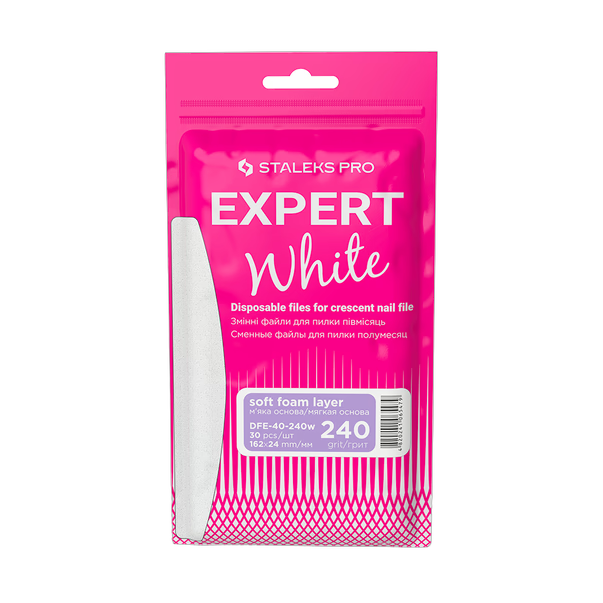 Vahetatavad valged failid poolkuuviilile pehmel alusel 240 grit STALEKS PRO EXPERT 40 30 tk