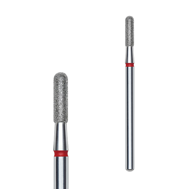 Teemantfrees Silinder ümardatud STALEKS PRO EXPERT 2,3 x 8 mm punane (peen)