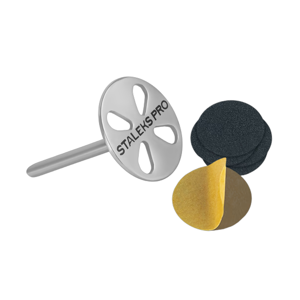 Pikendatud pedikyyriketta alus STALEKS PRO EXPERT PODODISC L 25 mm koos 180 grit vahetusfailidega (5 tk)