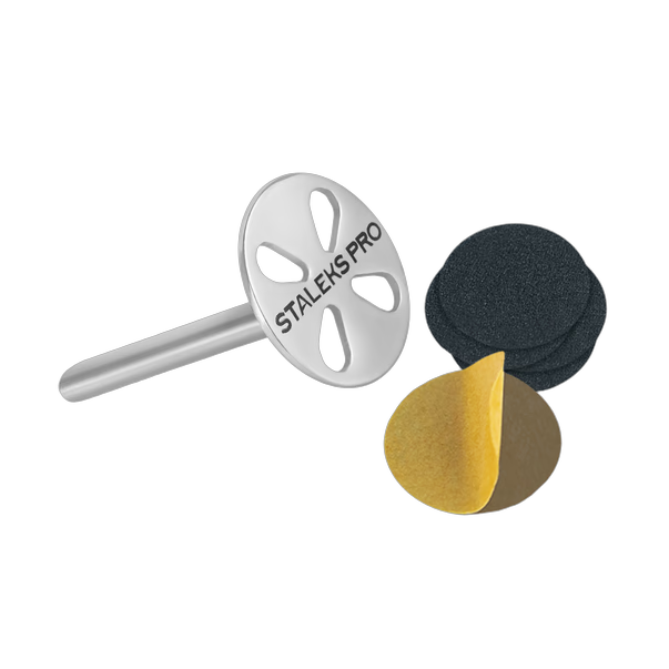 Pedikyyriketta alus STALEKS PRO EXPERT PODODISC S 15 mm koos 180 grit vahetusfailidega (5 tk)